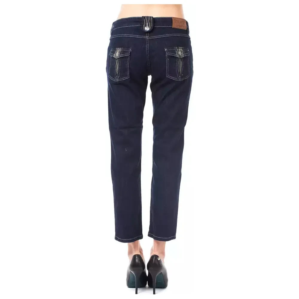 Ungaro Fever Blue Cotton Women's Capri Jeans Ungaro Fever Dark Slate Gray