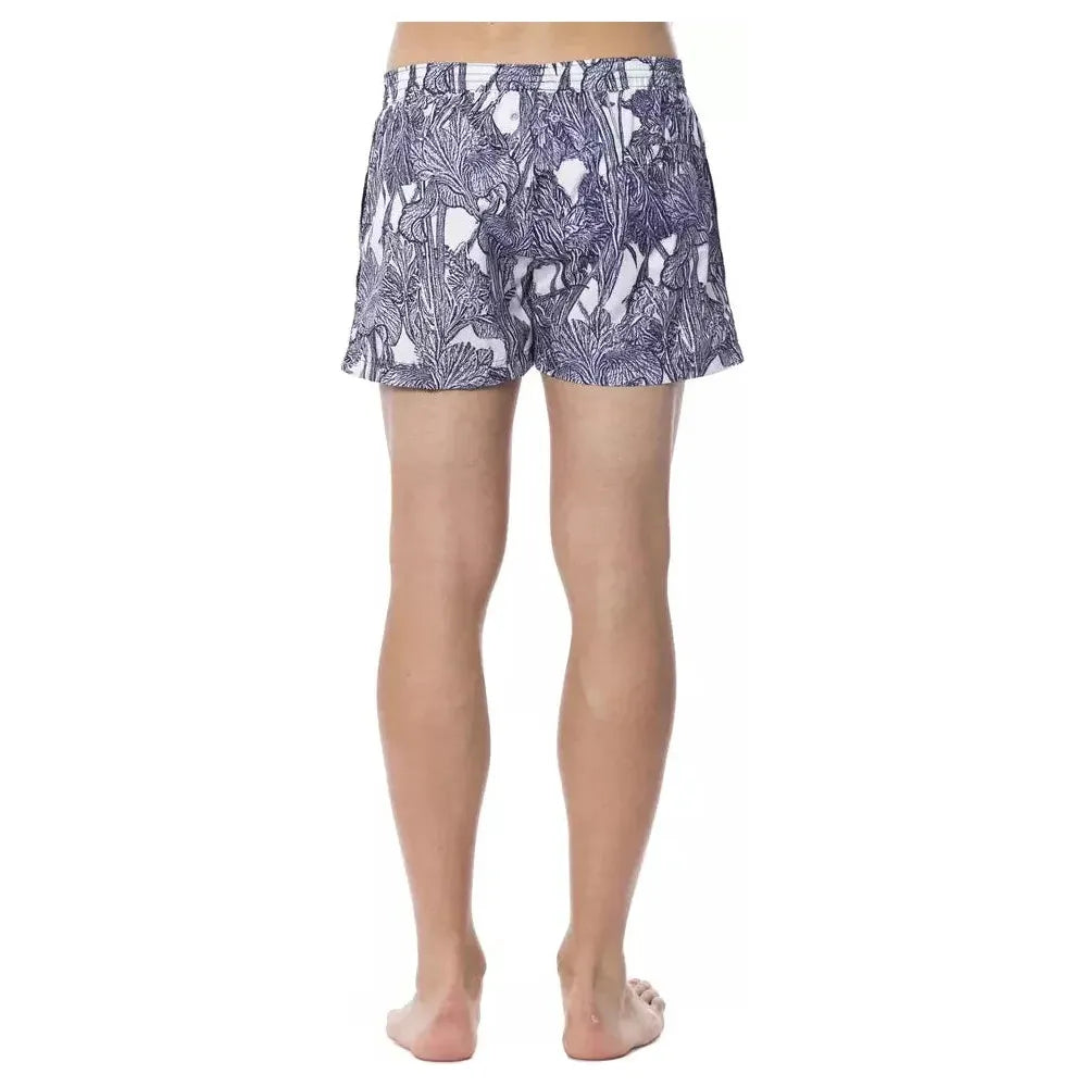 Roberto Cavalli Sport Light Blue Polyester Men Swimsuit Roberto Cavalli Sport Rosy Brown