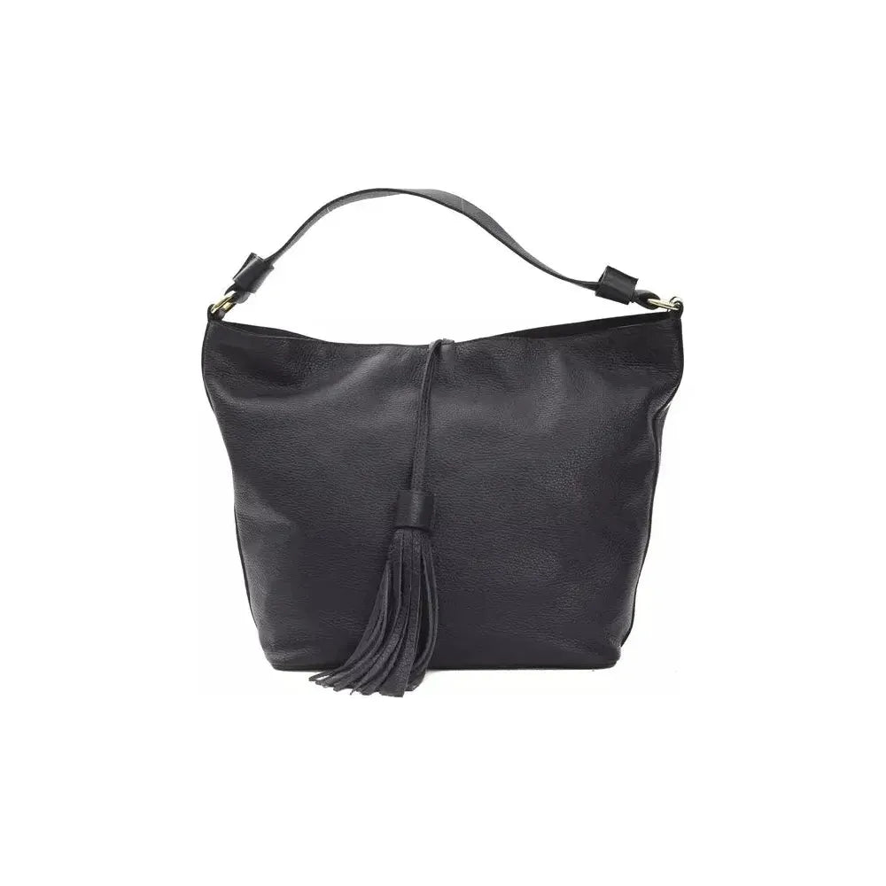 Pompei Donatella Gray Leather Women Shoulder Bag WOMAN SHOULDER BAGS Pompei Donatella Dark Slate Gray