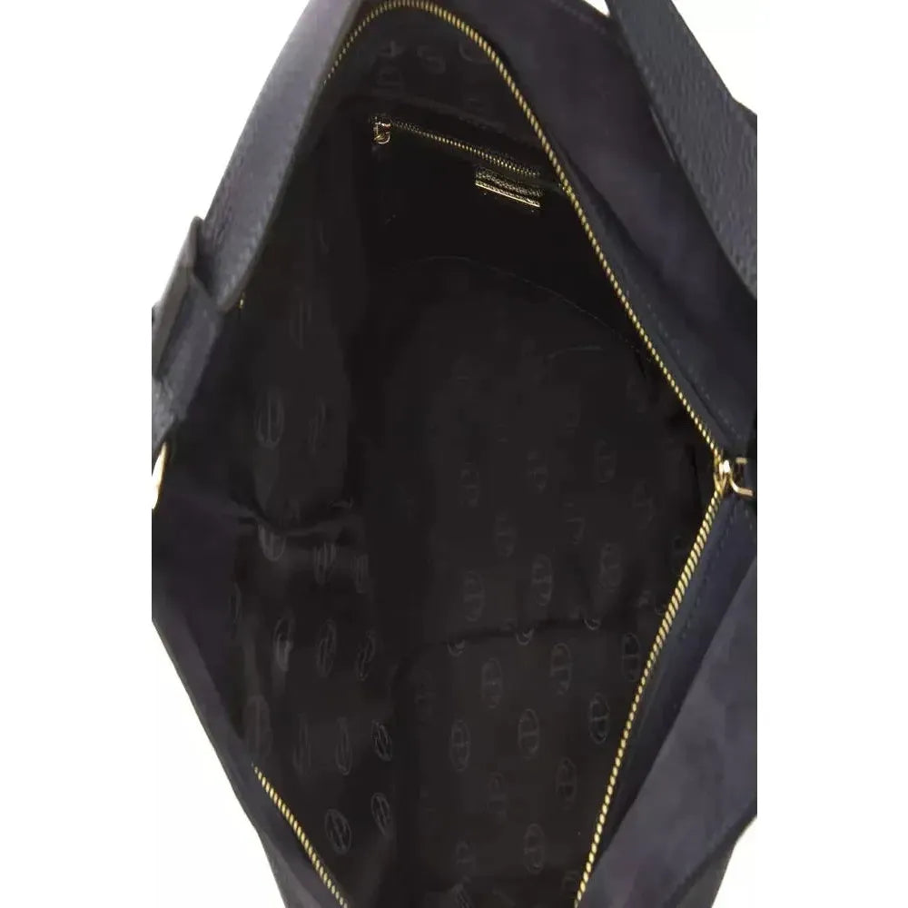 Pompei Donatella Gray Leather Women Shoulder Bag WOMAN SHOULDER BAGS Pompei Donatella Dark Slate Gray