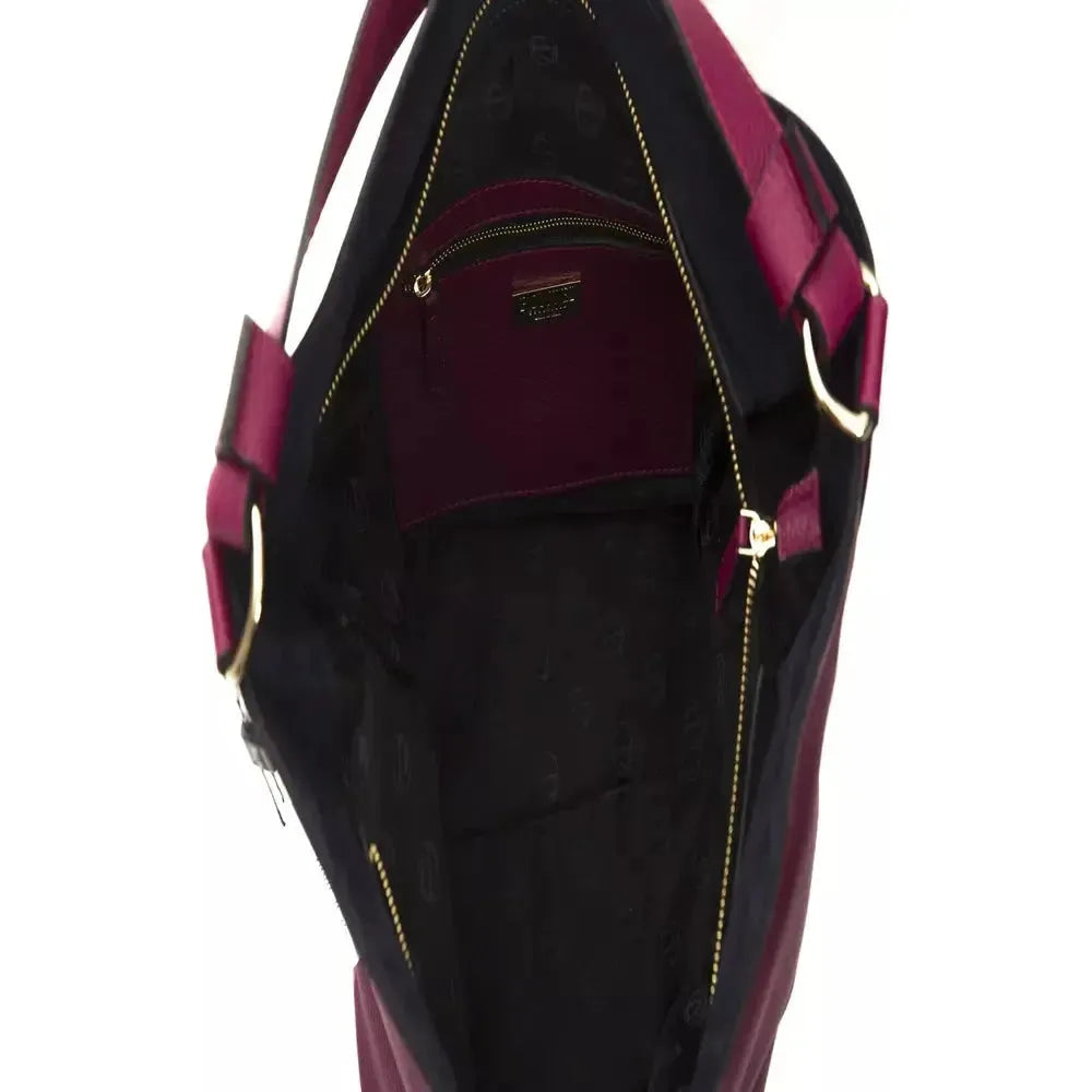 Pompei Donatella Burgundy Leather Women Shoulder Bag Pompei Donatella Black