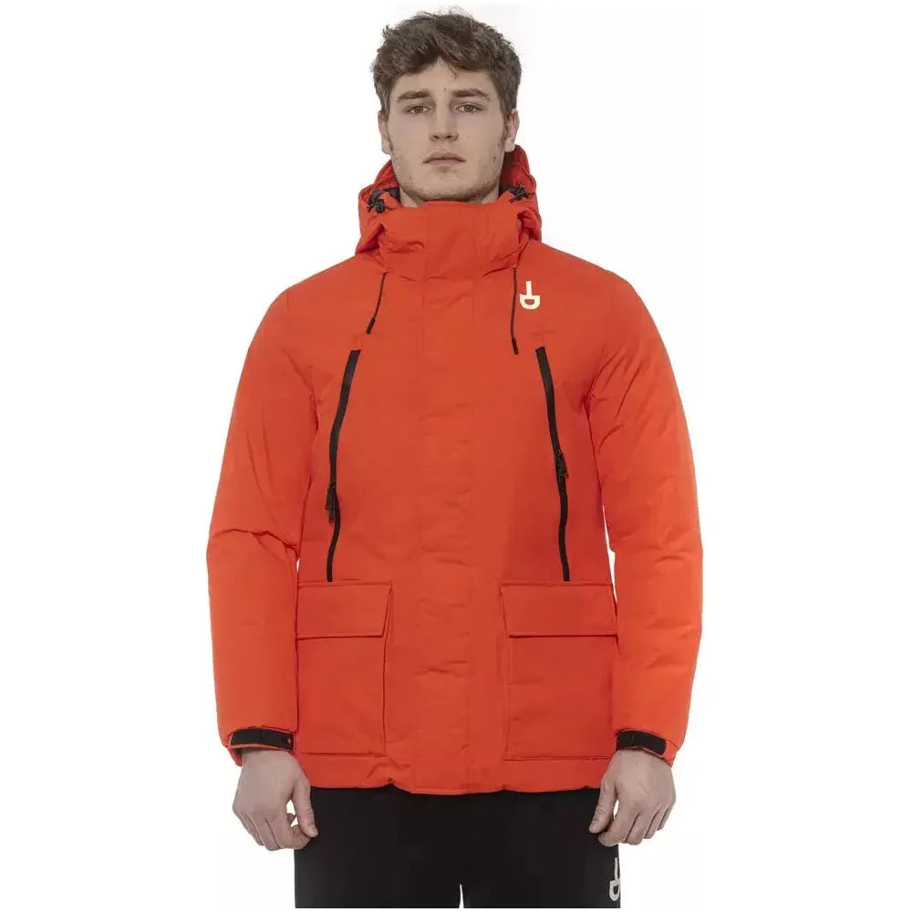Tond Red Polyester Men Jacket MAN COATS & JACKETS Tond Chocolate