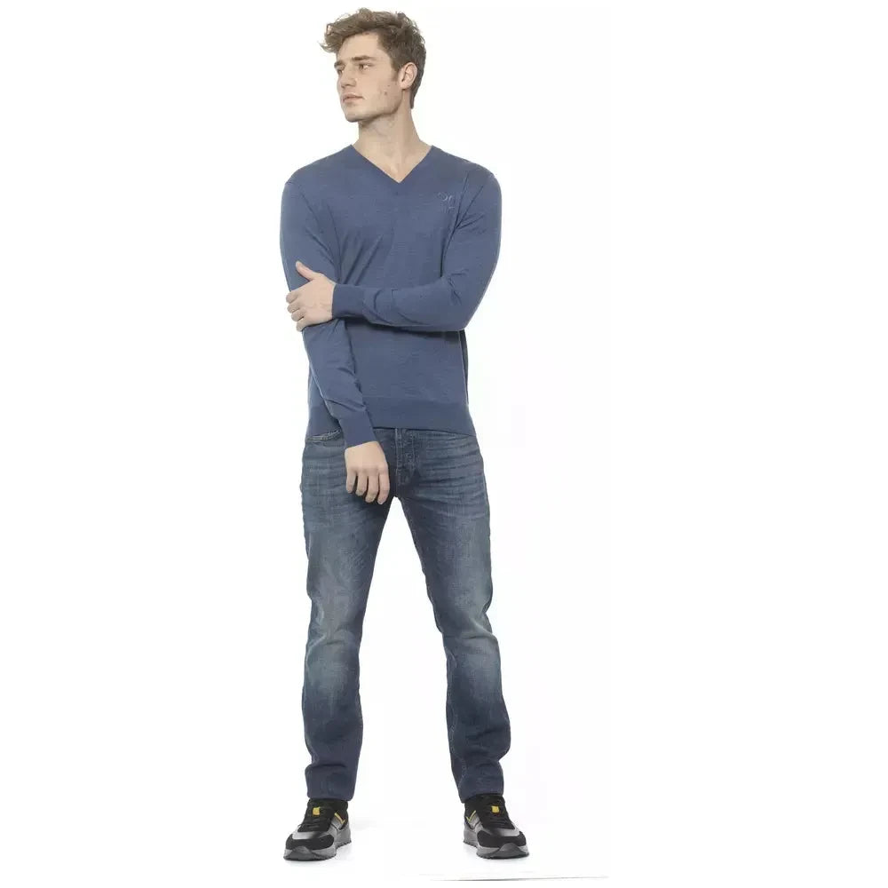 Billionaire Italian Couture Elegant Cashmere V-Neck Men's Sweater Billionaire Italian Couture Dim Gray