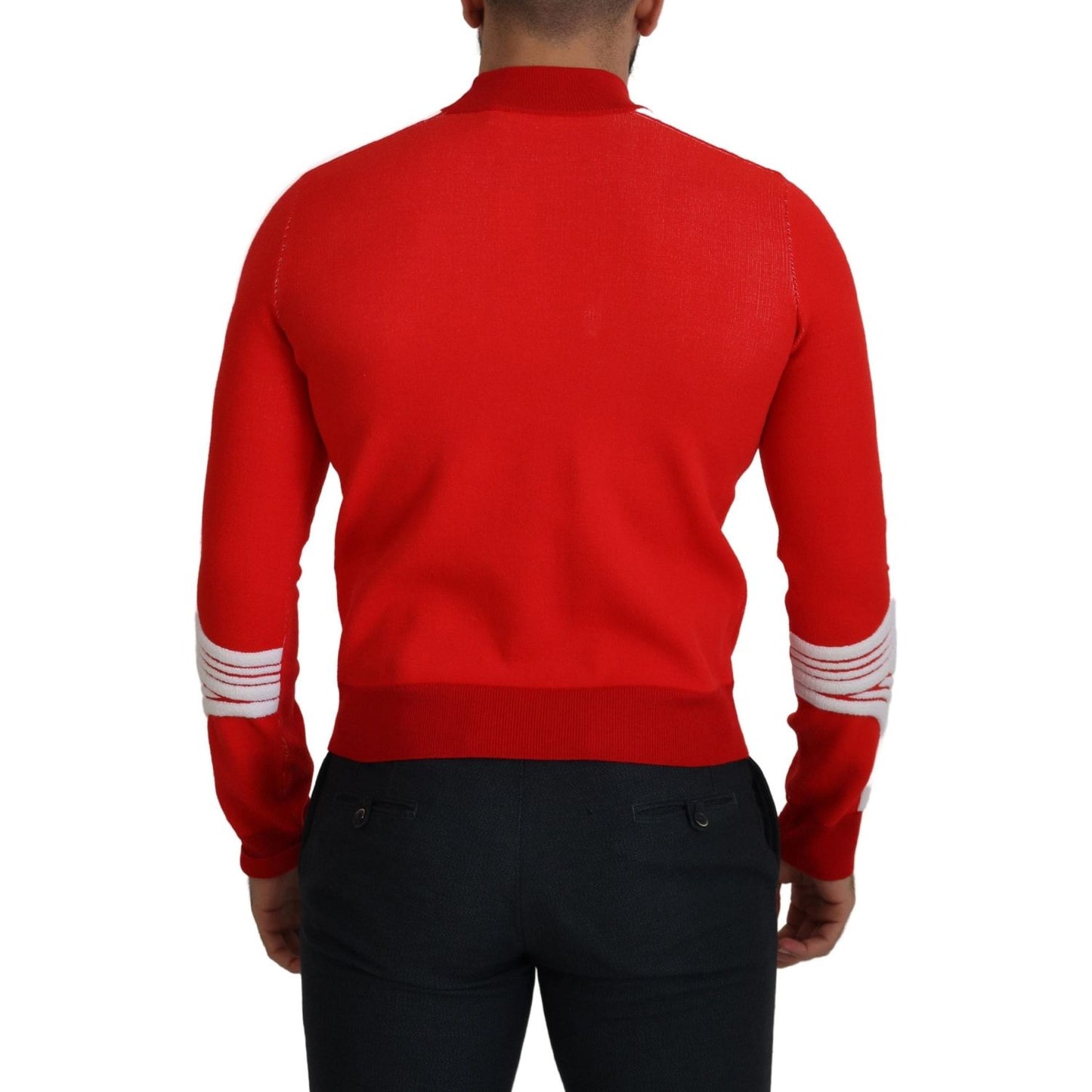GCDS Elegant Red Pullover Sweater for Men GCDS Firebrick