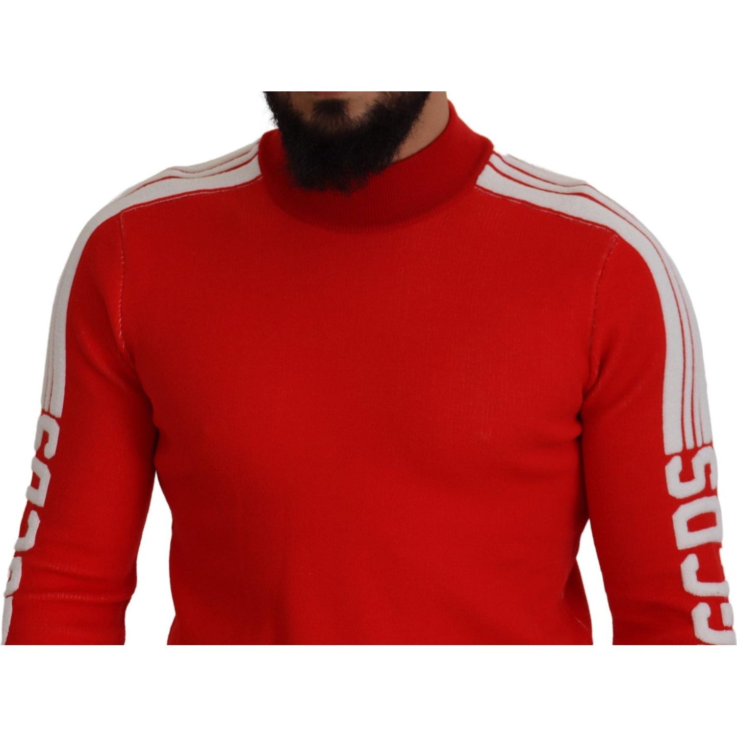 GCDS Elegant Red Pullover Sweater for Men GCDS Dark Red
