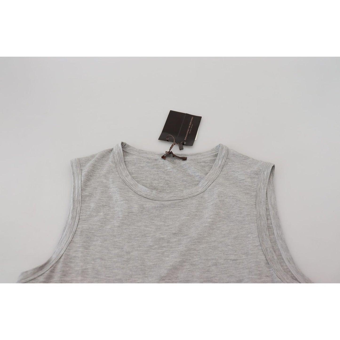 Ermanno Scervino Chic Gray Sleeveless Crewneck Tee Ermanno Scervino Gray