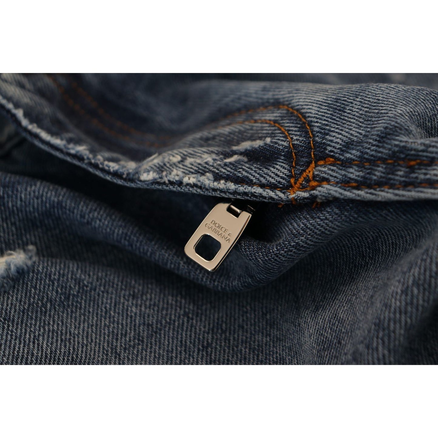 Dolce & Gabbana Chic Tattered Denim Pants for the Modern Man Dolce & Gabbana Dark Slate Gray