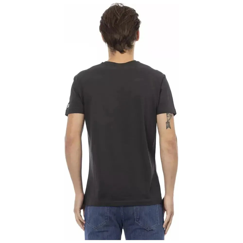 Trussardi Action Black Cotton Men T-Shirt Trussardi Action Dark Slate Gray