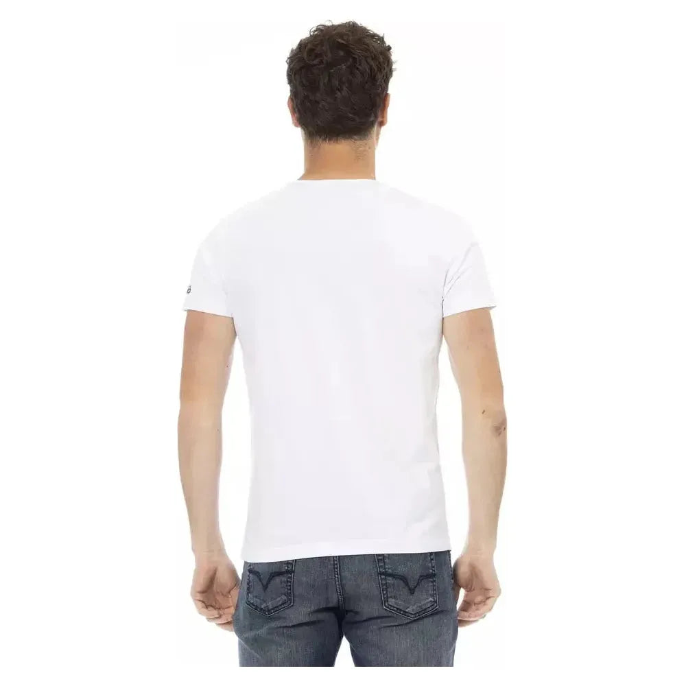 Trussardi Action White Cotton Men T-Shirt Trussardi Action Dark Slate Gray