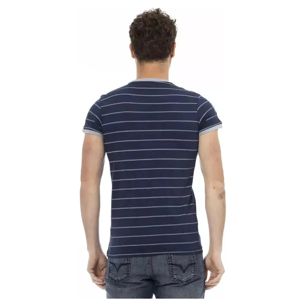 Trussardi Action Blue Cotton Men T-Shirt Trussardi Action Dark Slate Gray