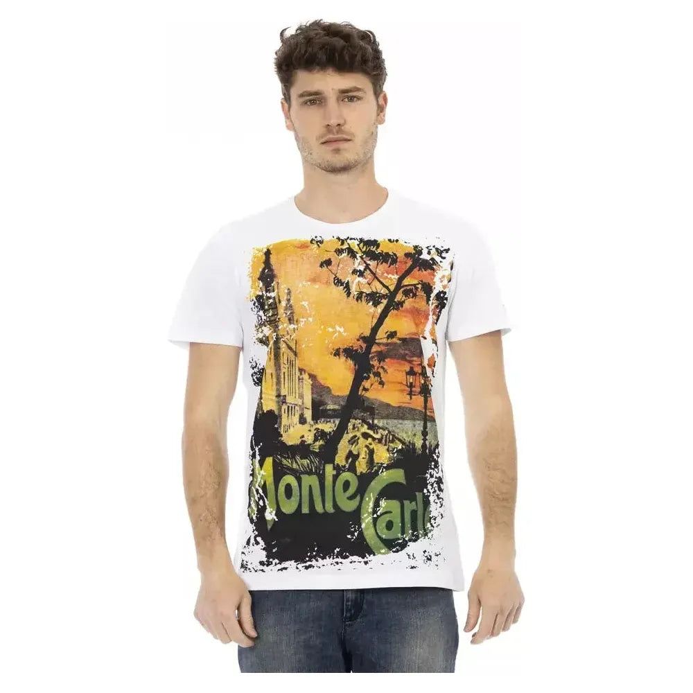 Trussardi Action White Cotton Men T-Shirt Trussardi Action Dark Slate Gray