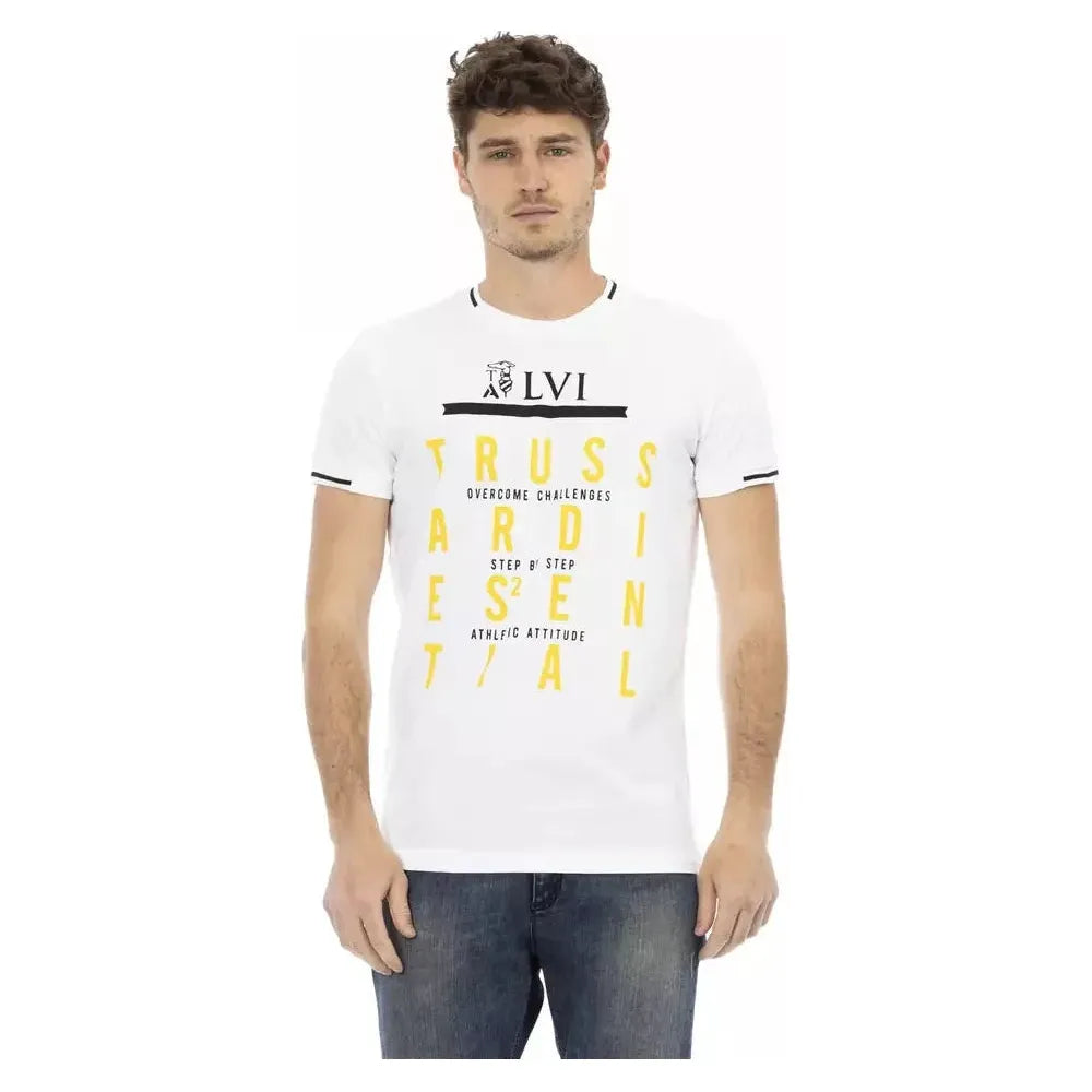 Trussardi Action White Cotton Men T-Shirt Trussardi Action Light Gray