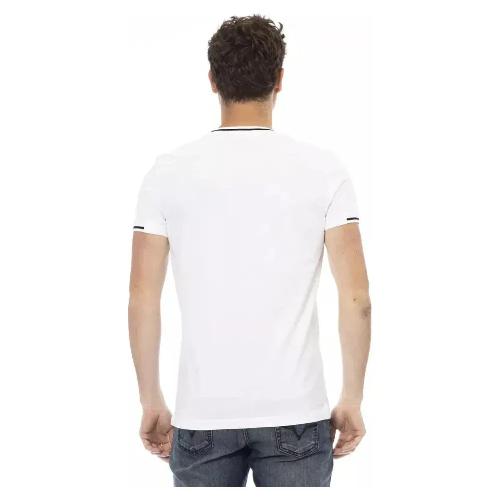 Trussardi Action White Cotton Men T-Shirt Trussardi Action Dark Slate Gray