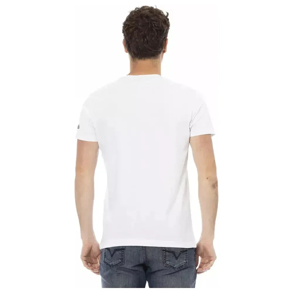 Trussardi Action White Cotton Men T-Shirt Trussardi Action Dark Slate Gray