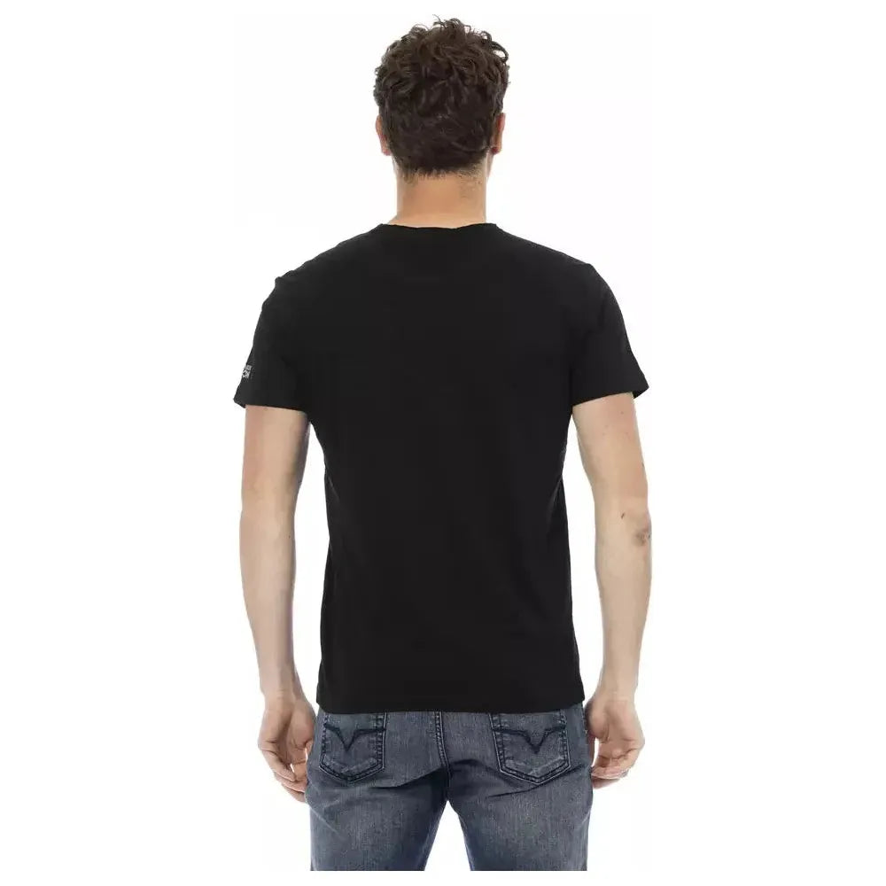 Trussardi Action Black Cotton Men T-Shirt Trussardi Action Tan