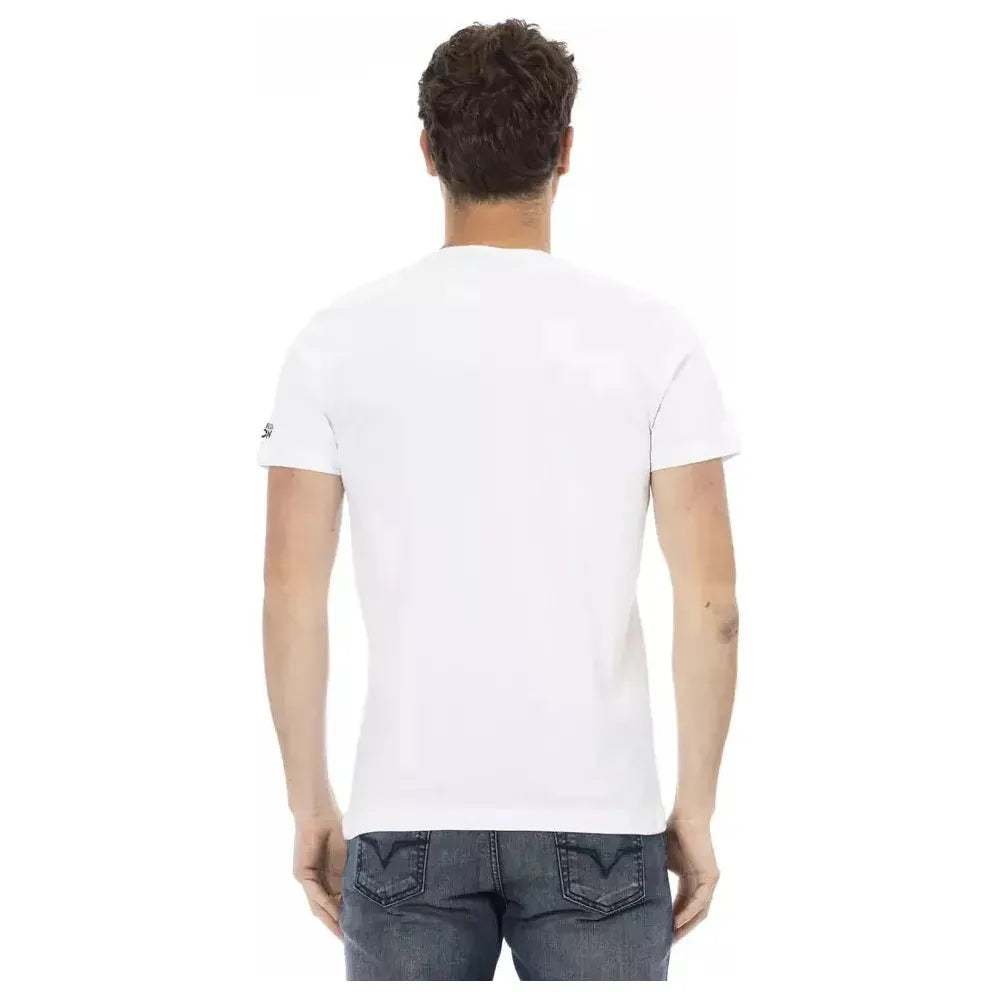 Trussardi Action White Cotton Men T-Shirt Trussardi Action Dark Slate Gray