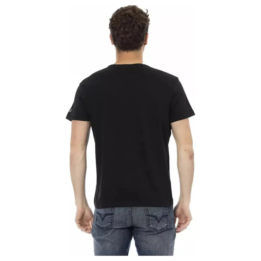 Trussardi Action Black Cotton Men T-Shirt Trussardi Action Tan