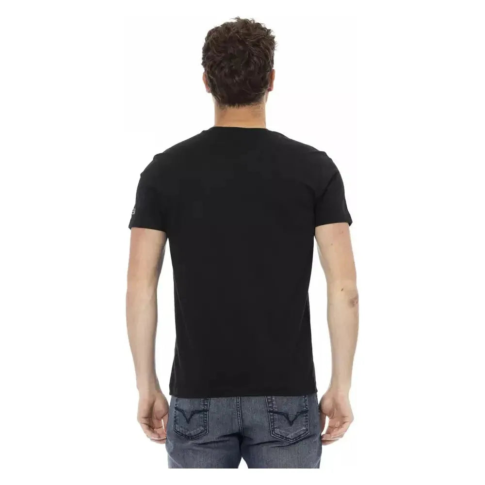 Trussardi Action Black Cotton Men T-Shirt Trussardi Action Tan