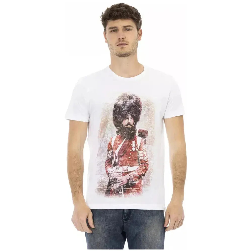 Trussardi Action White Cotton Men T-Shirt Trussardi Action Light Gray