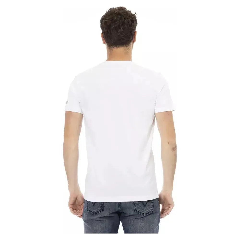 Trussardi Action White Cotton Men T-Shirt Trussardi Action Dark Slate Gray
