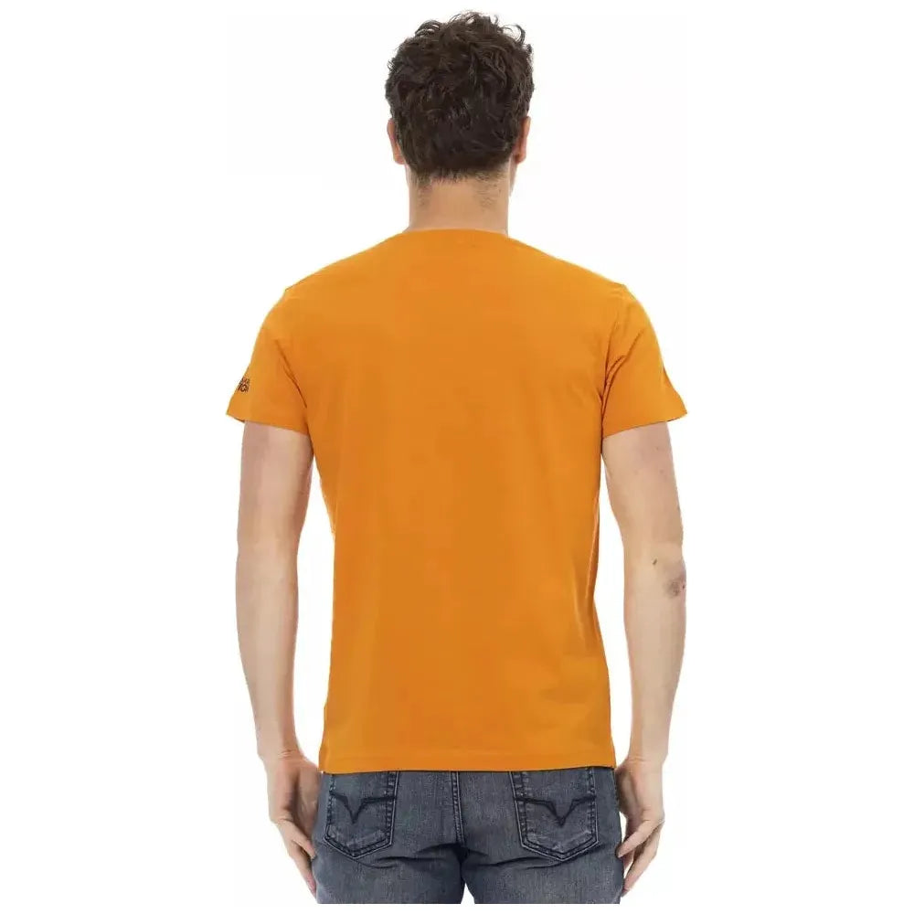 Trussardi Action Orange Cotton Men T-Shirt Trussardi Action Chocolate