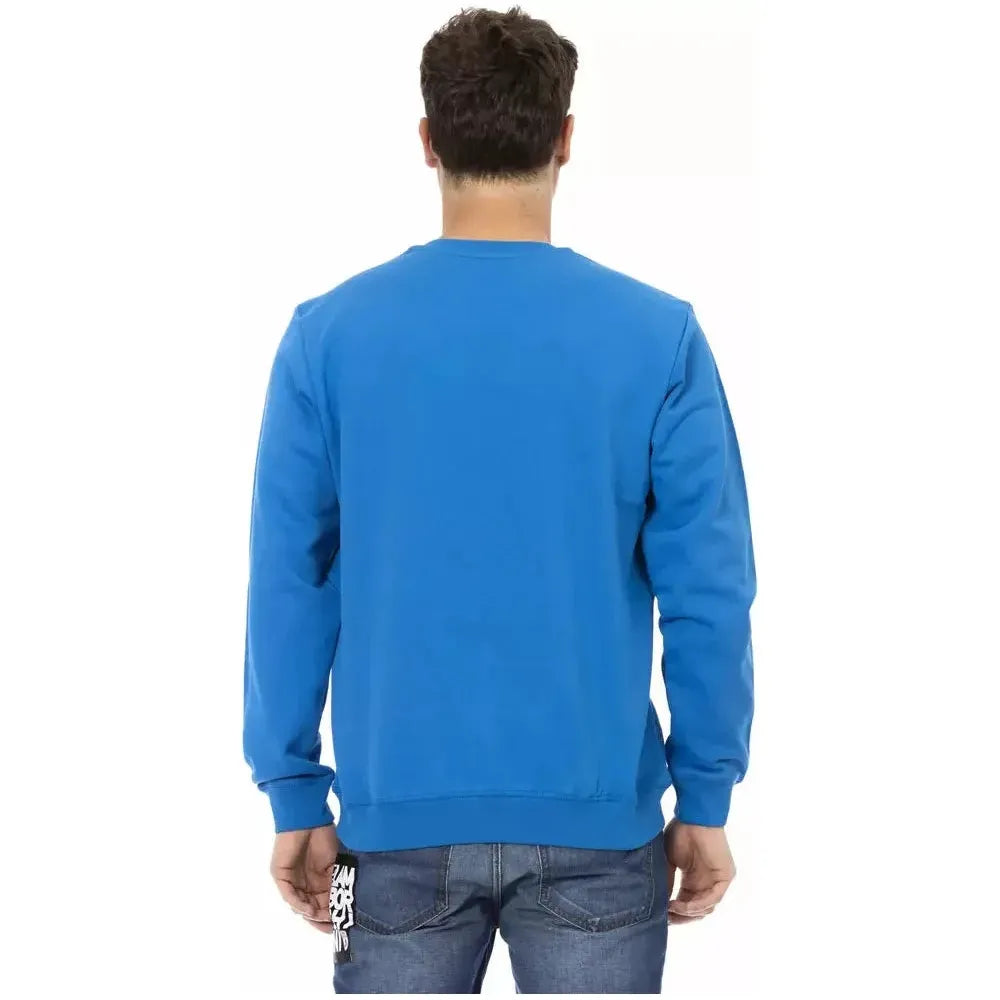 Automobili Lamborghini Blue Cotton Men Sweater Automobili Lamborghini Steel Blue