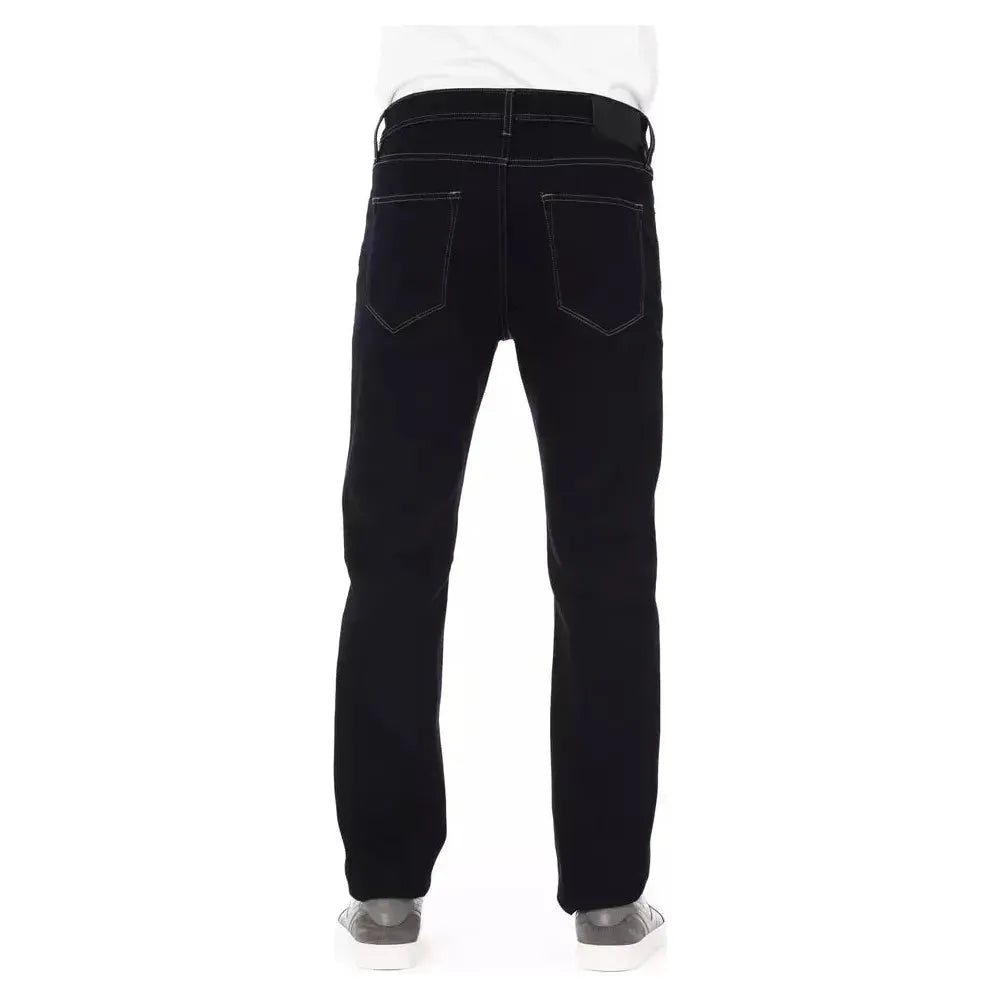 Baldinini Trend Blue Cotton Regular Men Jeans Baldinini Trend Black