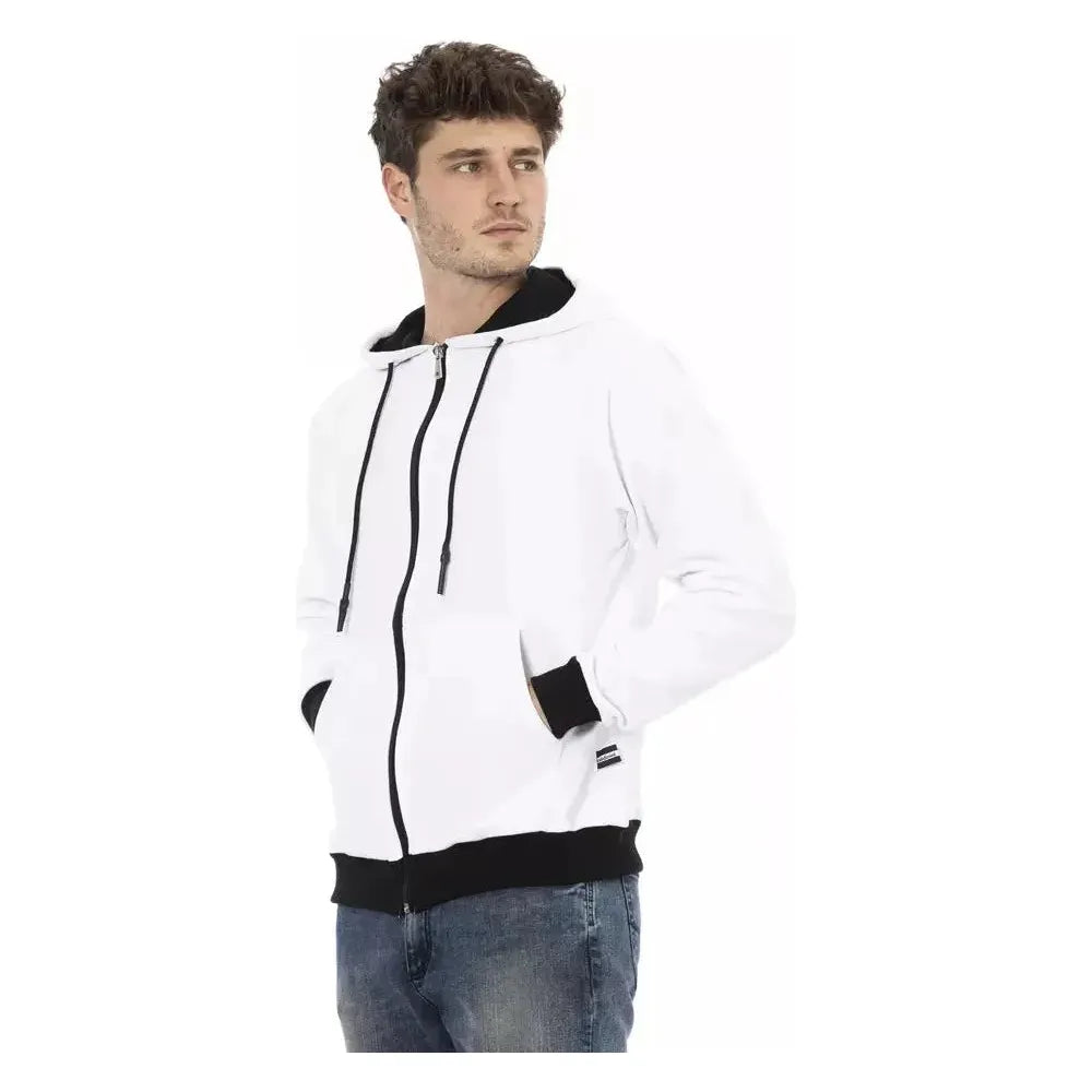 Baldinini Trend White Cotton Men Sweater Baldinini Trend White Smoke
