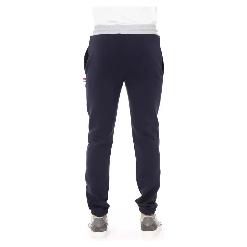 Baldinini Trend Blue Cotton Men Sport Pant Baldinini Trend Dark Slate Gray