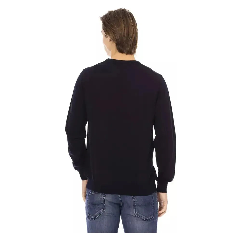 Baldinini Trend Blue Fabric Men Sweater Baldinini Trend Dark Slate Gray