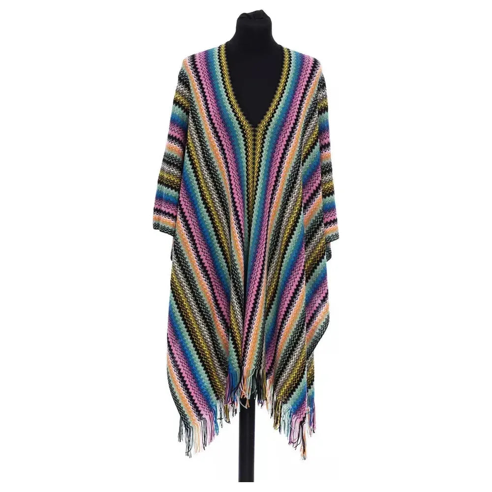 Missoni Multicolor Wool Women Poncho Missoni Dark Slate Gray