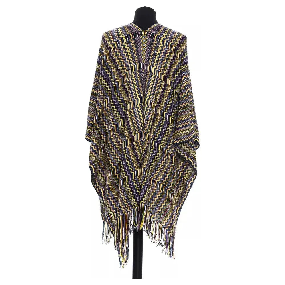 Missoni Multicolor Wool Women Poncho Missoni Dark Slate Gray