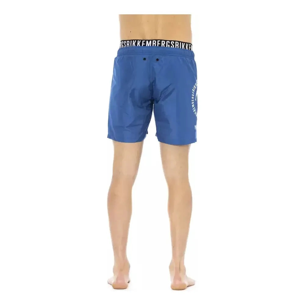 Bikkembergs Blue Polyester Men Swim Short Bikkembergs Tan