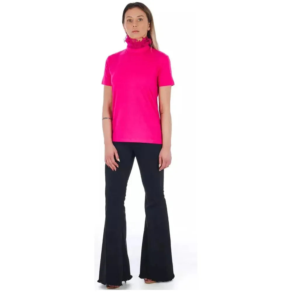 Frankie Morello Multicolor Cotton Women Top Frankie Morello Violet Red