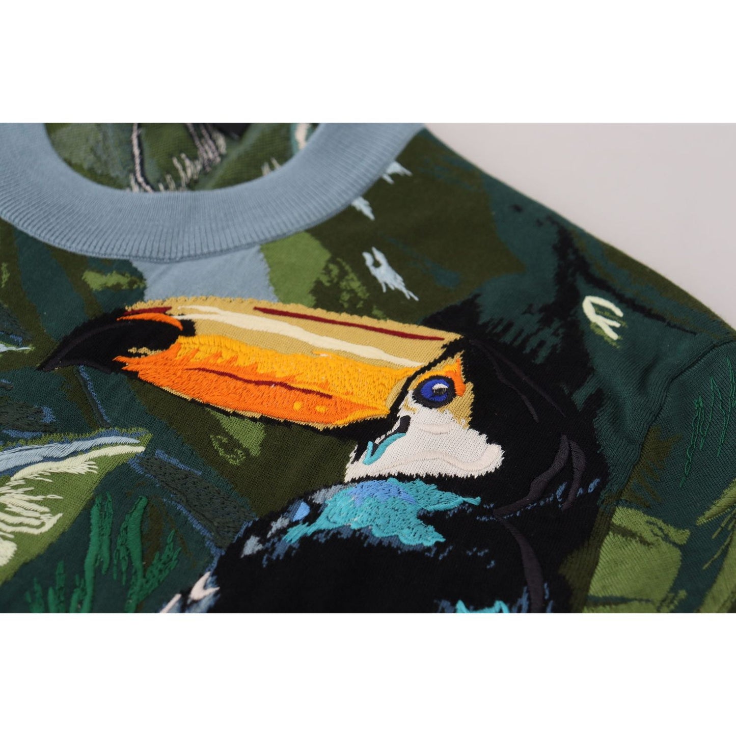 Dolce & Gabbana Jungle Embroidered Wool-Silk Sweater Dolce & Gabbana Dark Slate Gray