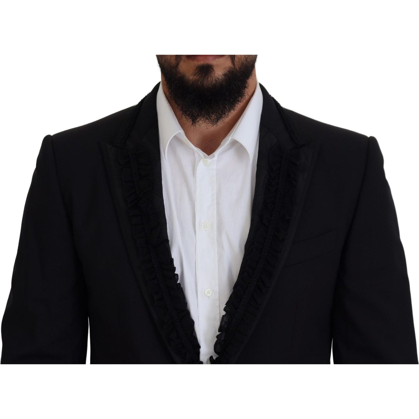 Dolce & Gabbana Elegant Black Silk-Lined Evening Blazer Dolce & Gabbana Gray
