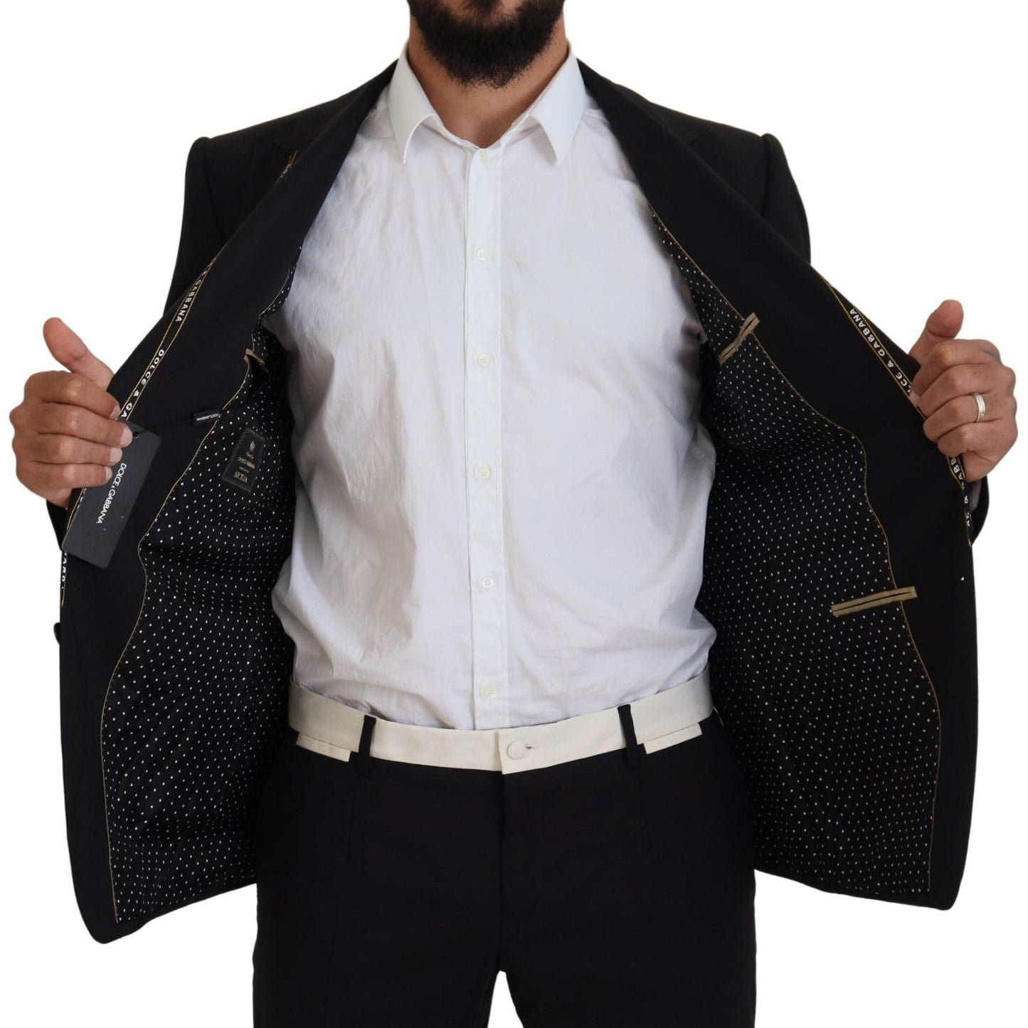 Dolce & Gabbana Sicilian Style Black Single Breasted Blazer Dolce & Gabbana Gray