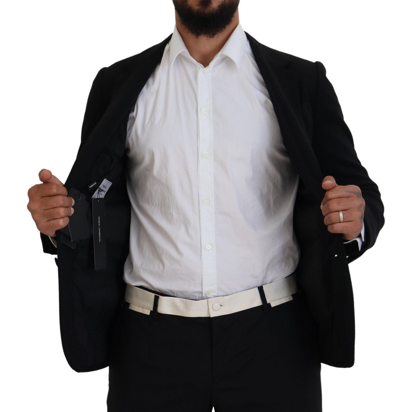 Dolce & Gabbana Elegant Single Breasted Black Wool Blazer Dolce & Gabbana Gray