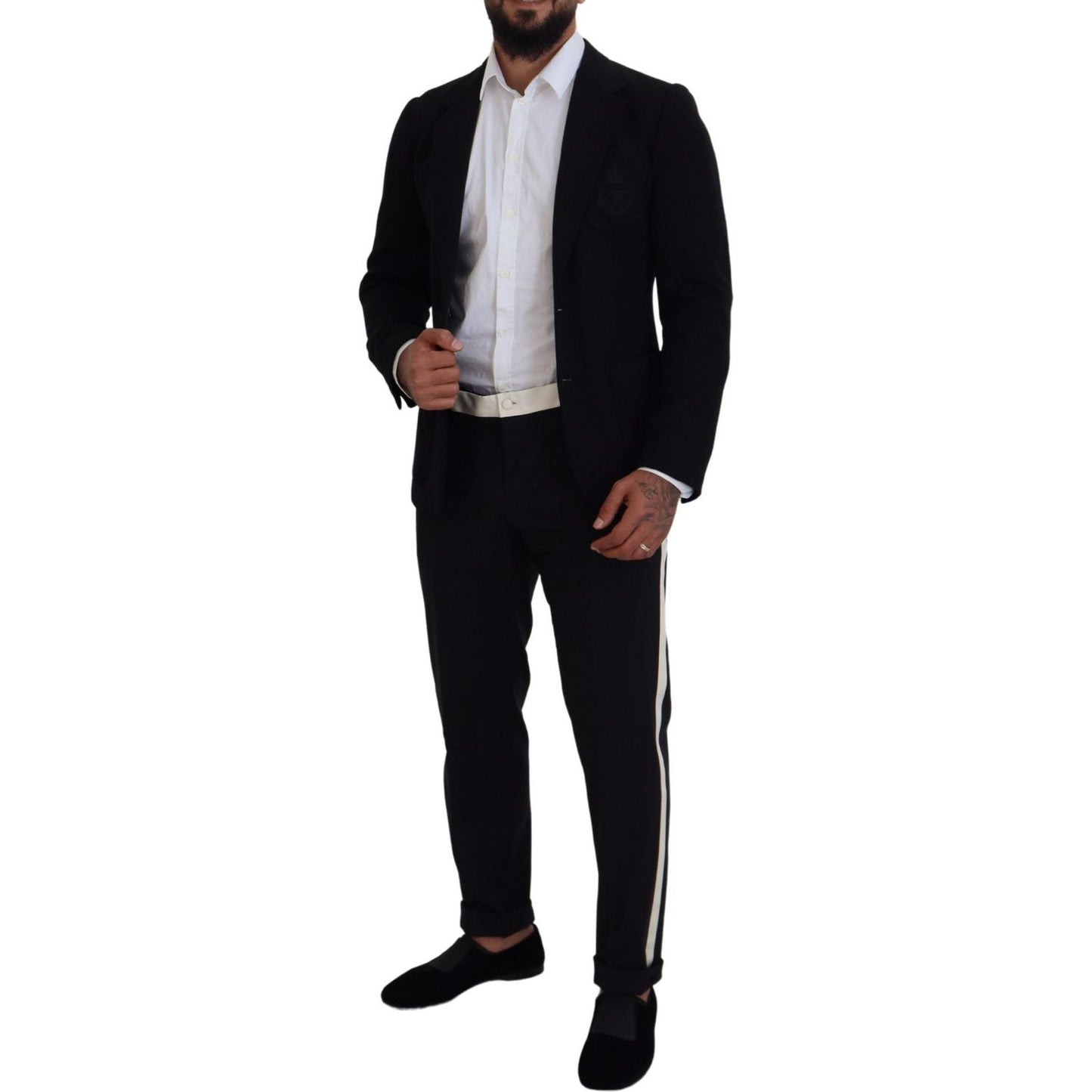 Dolce & Gabbana Elegant Single Breasted Black Wool Blazer Dolce & Gabbana Gray