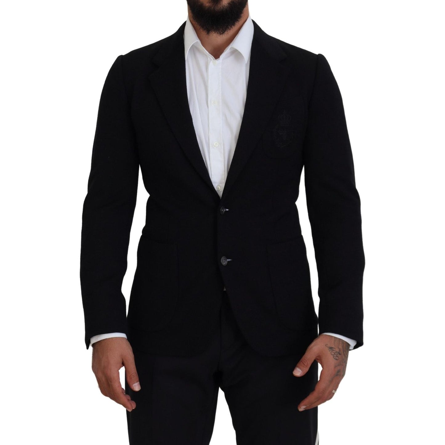 Dolce & Gabbana Elegant Single Breasted Black Wool Blazer Dolce & Gabbana Black