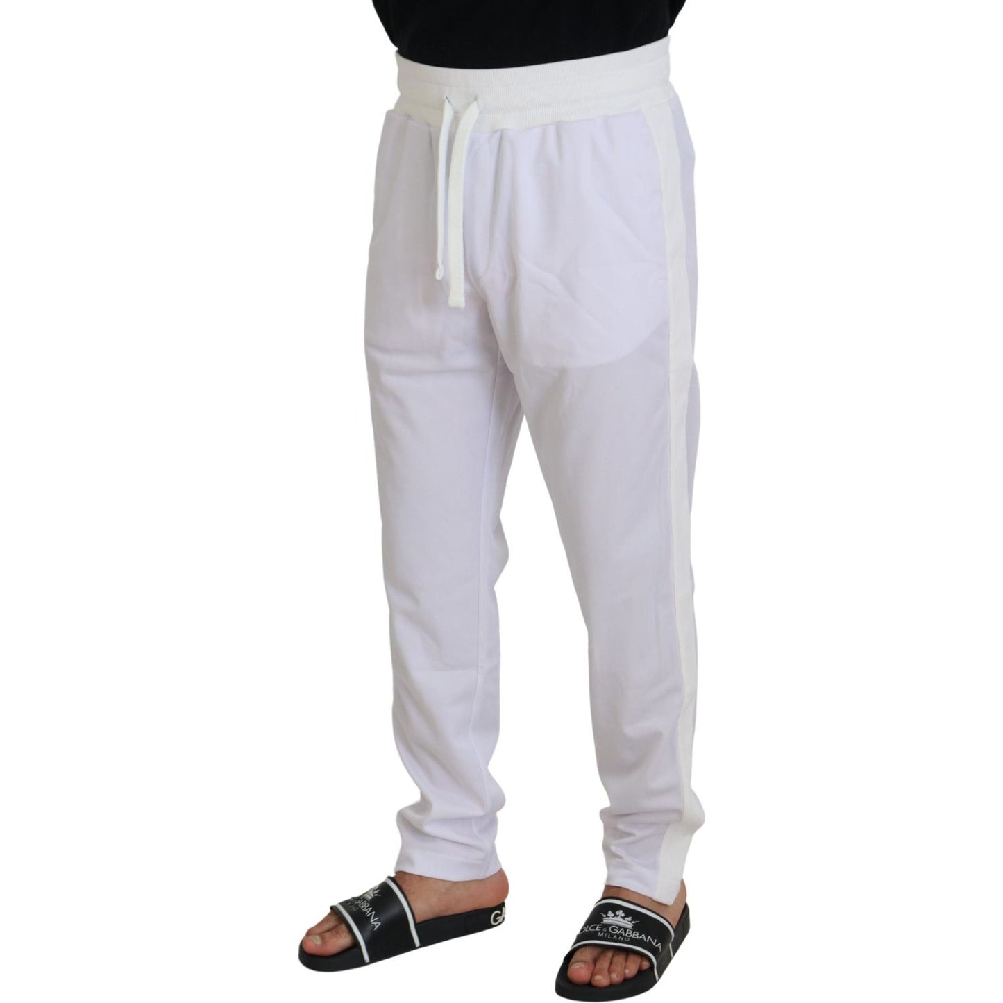 Dolce & Gabbana Elegant White Jogger Pants for Sophisticated Comfort Dolce & Gabbana Gray