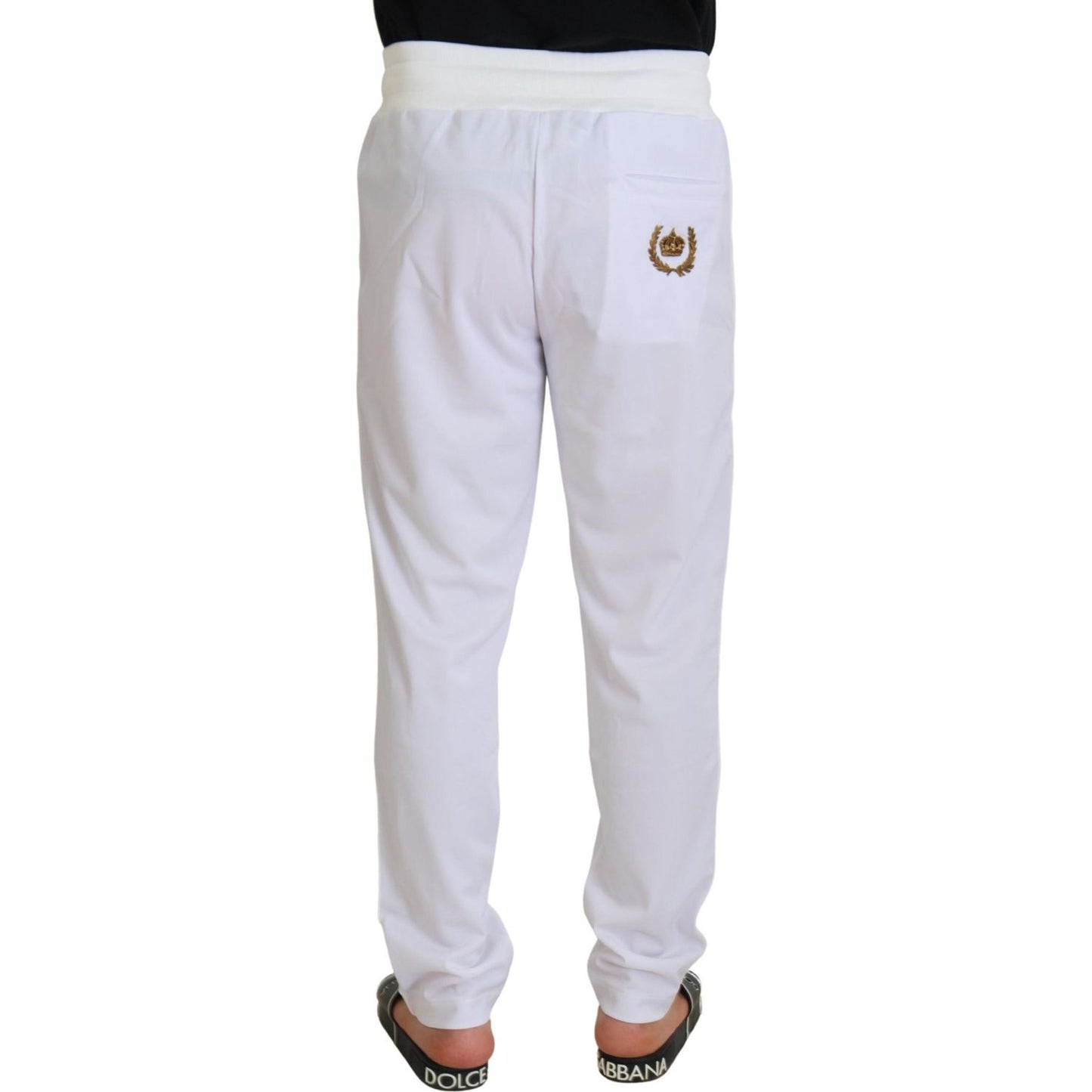 Dolce & Gabbana Elegant White Jogger Pants for Sophisticated Comfort Dolce & Gabbana Light Gray