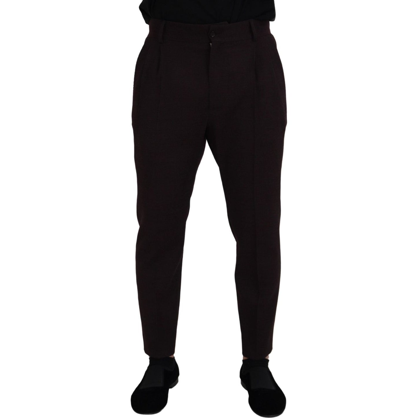 Dolce & Gabbana Elegant Brown Cotton Blend Trousers Dolce & Gabbana Black