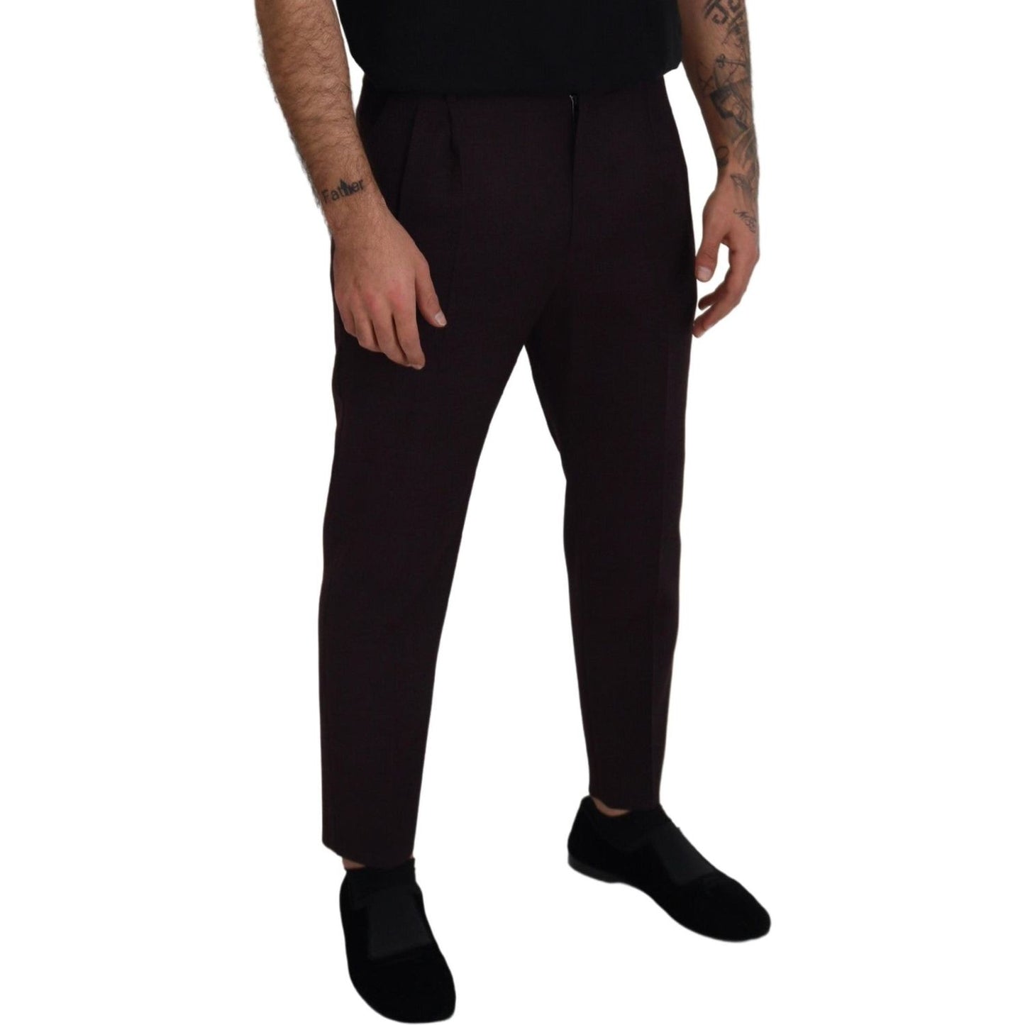 Dolce & Gabbana Elegant Brown Cotton Blend Trousers Dolce & Gabbana Black
