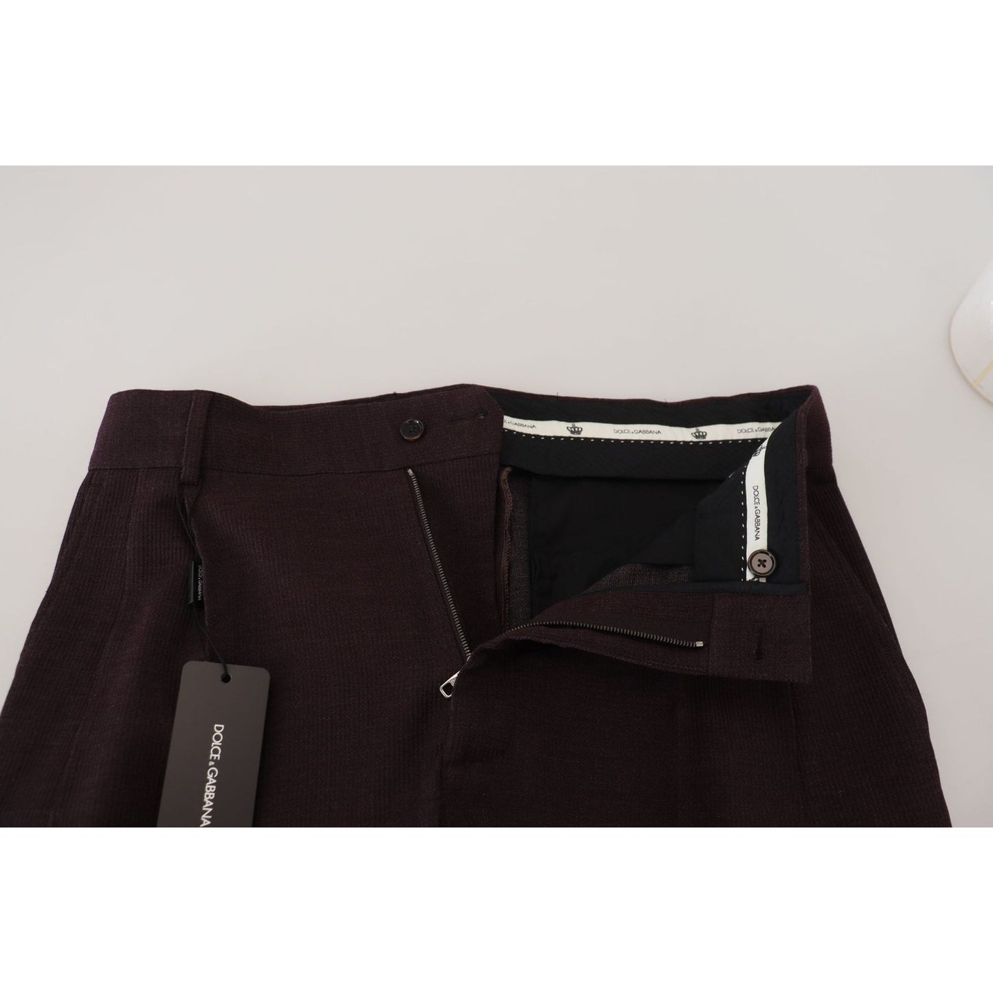 Dolce & Gabbana Elegant Brown Cotton Blend Trousers Dolce & Gabbana Black