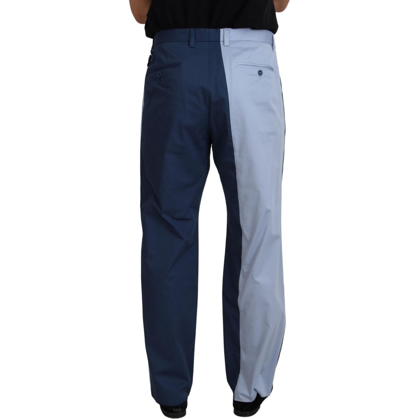 Dolce & Gabbana Elegant Blue Cotton Blend Pants for Men Dolce & Gabbana Gray