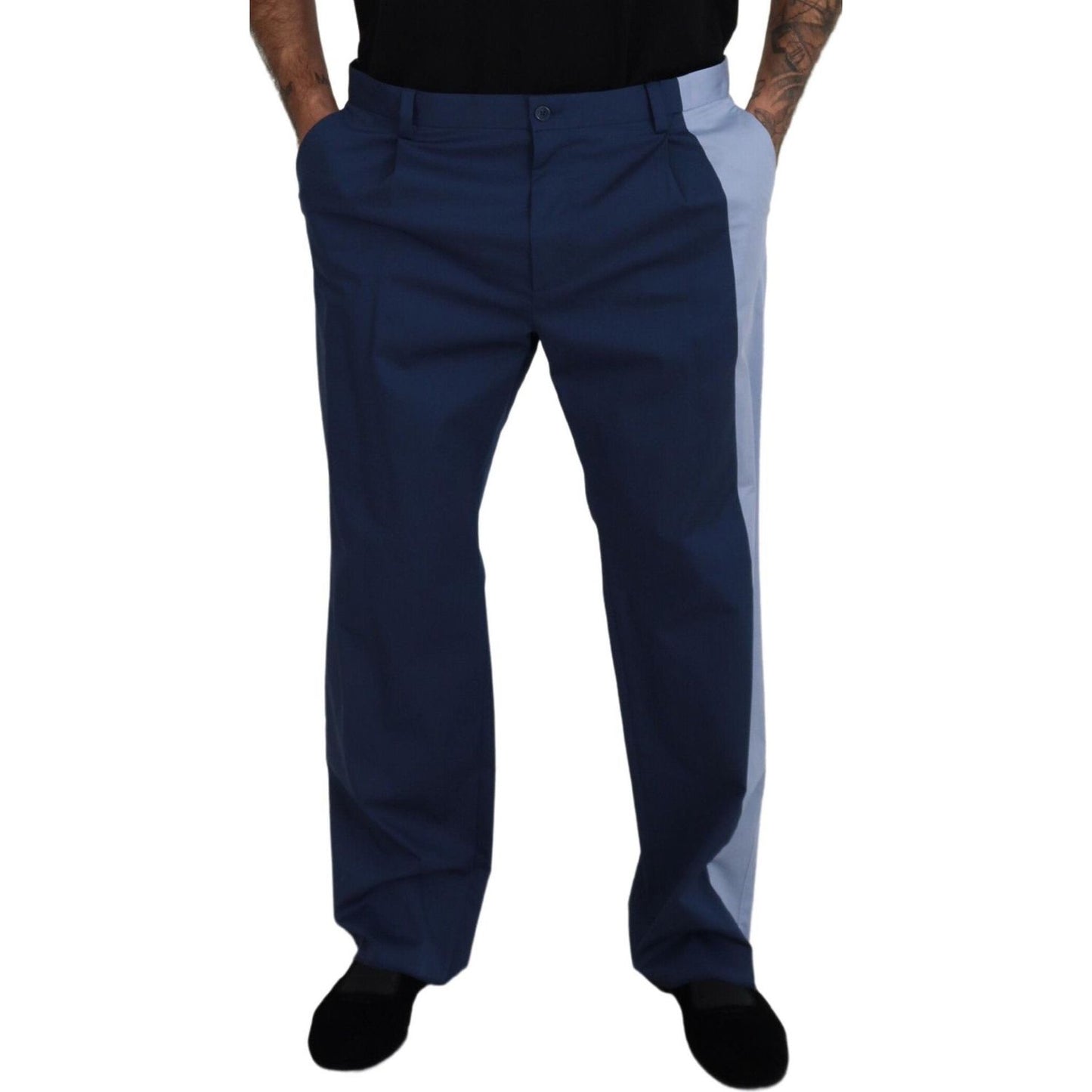 Dolce & Gabbana Elegant Blue Cotton Blend Pants for Men Dolce & Gabbana Black