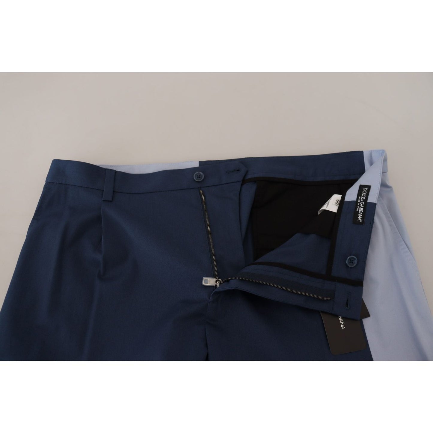 Dolce & Gabbana Elegant Blue Cotton Blend Pants for Men Dolce & Gabbana Dark Slate Gray