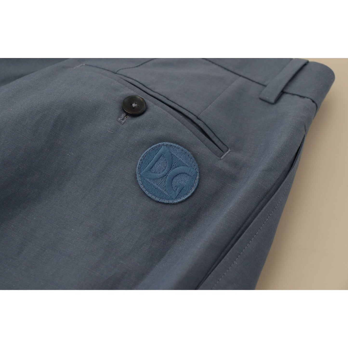 Dolce & Gabbana Elegant Blue Linen-Cotton Pants Dolce & Gabbana Dark Slate Gray