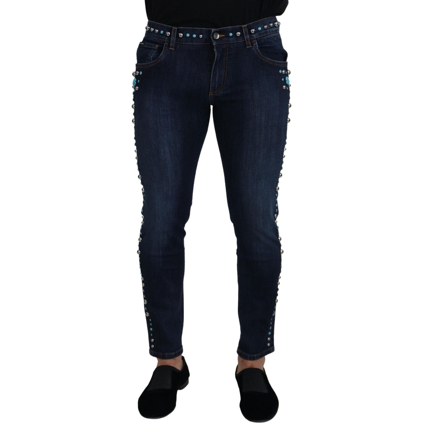 Dolce & Gabbana Studded Opulence Denim Jeans Dolce & Gabbana Black